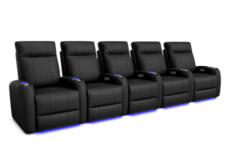 Valencia Syracuse Home Cinema Seating Row of 5 Black