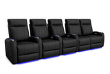 Valencia Syracuse Home Cinema Seating Row of 5 Loveseat Right Black
