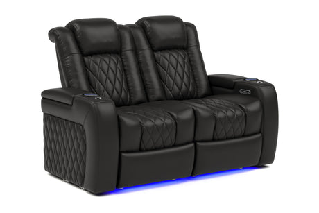 Valencia Tuscany Home Cinema Seating Row of 2 Loveseat Black
