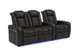 Valencia Tuscany Home Cinema Seating Row of 3 Loveseat Left Black