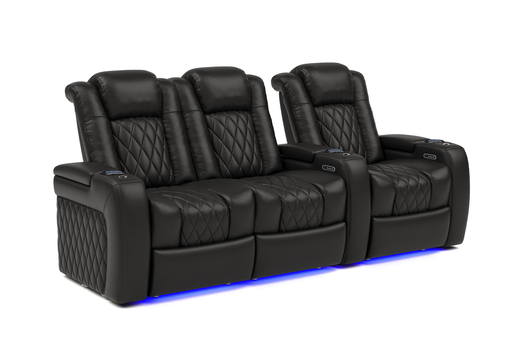 Valencia Tuscany Home Cinema Seating Row of 3 Loveseat Left Black