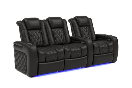 Valencia Tuscany Home Cinema Seating Row of 3 Loveseat Left Black