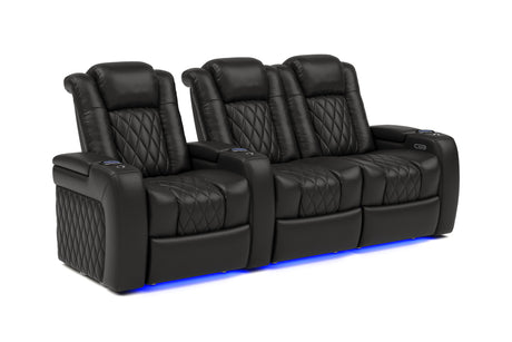 Valencia Tuscany Home Cinema Seating Row of 3 Loveseat Right Black