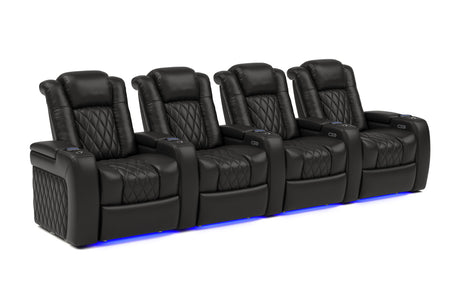 Valencia Tuscany Home Cinema Seating Row of 4 Black