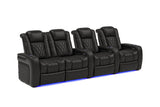 Valencia Tuscany Home Cinema Seating Row of 4 Loveseat Left Black