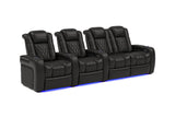 Valencia Tuscany Home Cinema Seating Row of 4 Loveseat Right Black
