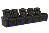 Valencia Tuscany Home Cinema Seating Row of 5 Loveseat Left Black
