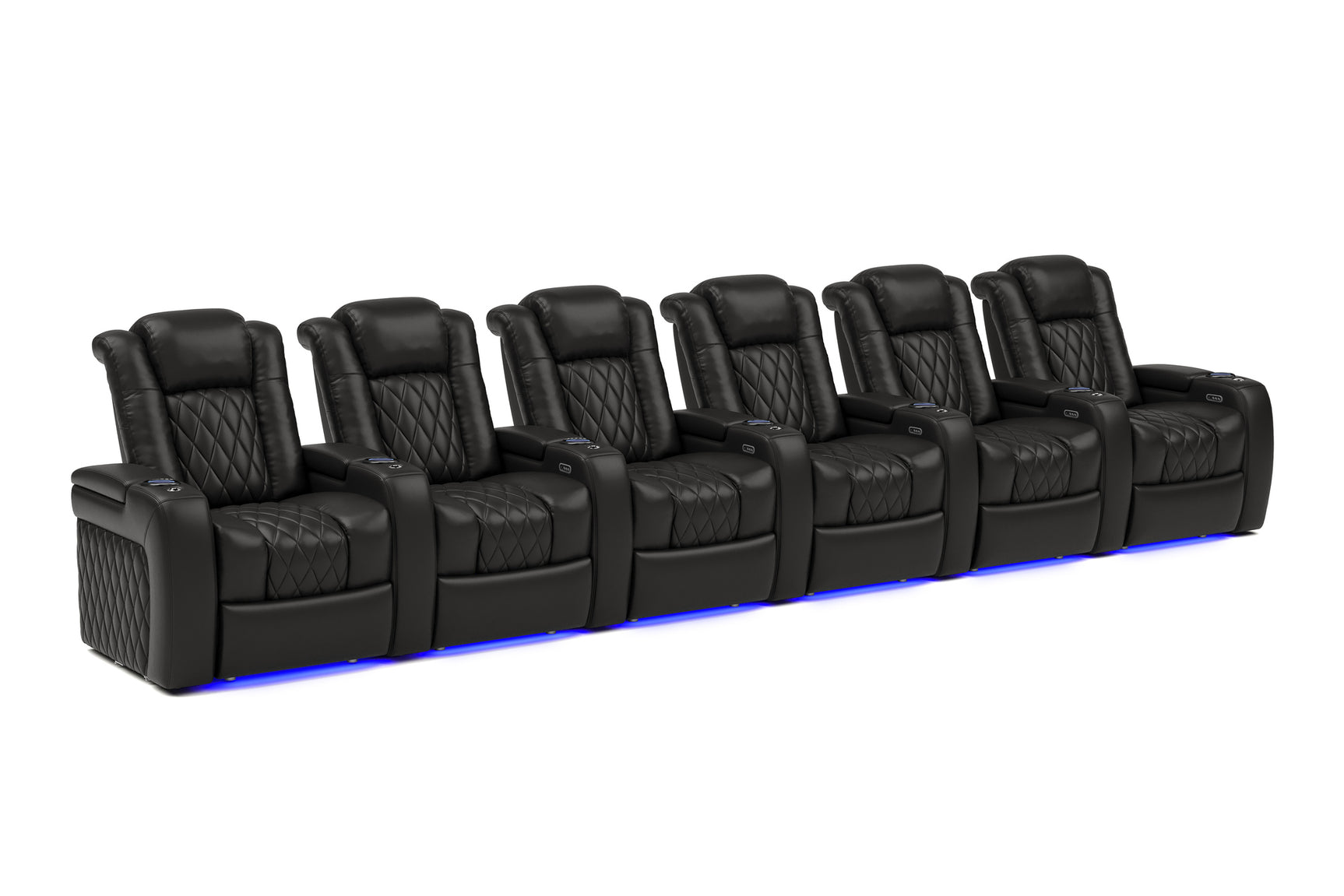 Valencia Tuscany Home Cinema Seating Row of 6 Black