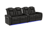 Valencia Tuscany Home Cinema Seating Row of 4 Double Loveseat Black