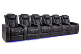 Valencia Tuscany Slim Home Theater Seating Row of 6 Midnight Black