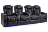 Valencia Tuscany Slim Home Theater Seating Row of 4 Loveseat Right Midnight Black