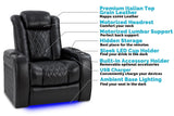 Valencia Tuscany XL Row of 5 Loveseat Right Midnight Black