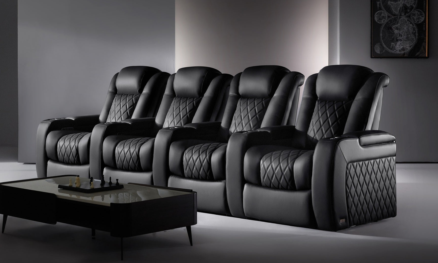 Valencia Tuscany Ultimate Luxury Heat & Ventilation Leather Home Theater Seating
