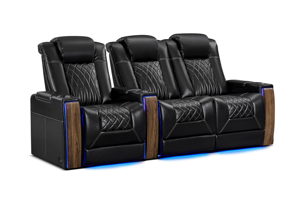 Valencia Tuscany Executive Heat & Massage Row of 3 Loveseat Right Black