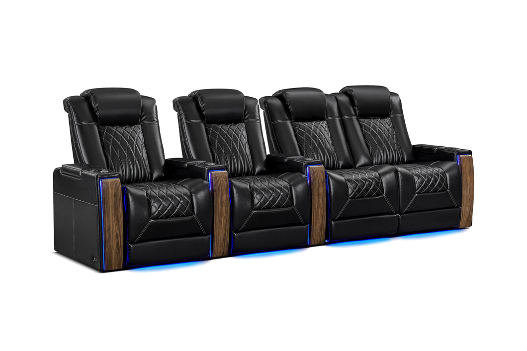 Valencia Tuscany Executive Heat & Massage Row of 4 Loveseat Right Black