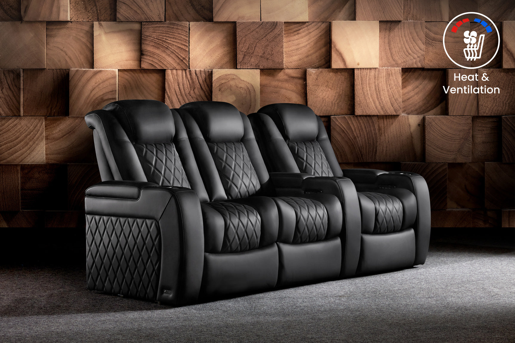 Valencia Tuscany Ultimate Luxury Heat & Ventilation Leather Home Theater Seating