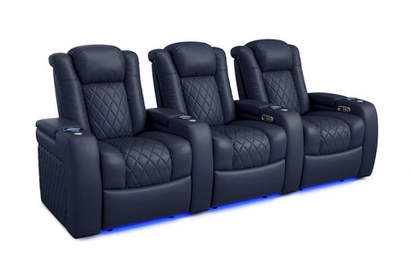 Valencia Tuscany Home Cinema Seating Row of 3 Navy Blue