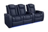 Valencia Tuscany Home Cinema Seating Row of 3 Loveseat Left Navy Blue