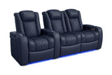Valencia Tuscany Home Cinema Seating Row of 3 Loveseat Right Navy Blue