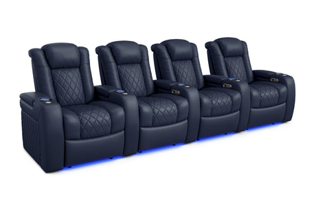 Valencia Tuscany Home Cinema Seating Row of 4 Navy Blue