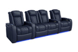 Valencia Tuscany Home Cinema Seating Row of 4 Loveseat Center Navy Blue
