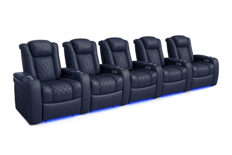 Valencia Tuscany Home Cinema Seating Row of 5 Navy Blue