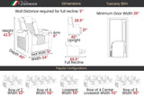 Valencia Tuscany Slim Home Theater Seating Row of 3 Loveseat Left Midnight Black