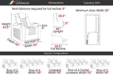 Valencia Tuscany Slim Home Theater Seating Row of 3 Loveseat Right Midnight Black