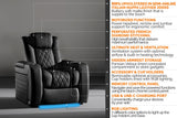 Valencia Tuscany Ultimate Luxury Heat & Ventilation Leather Home Theater Seating