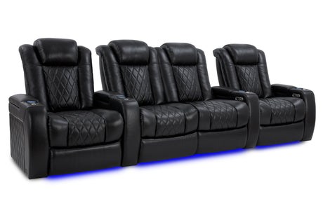 Valencia Tuscany XL Row of 4 Loveseat Center Midnight Black