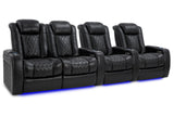 Valencia Tuscany XL Row of 4 Loveseat Left Midnight Black