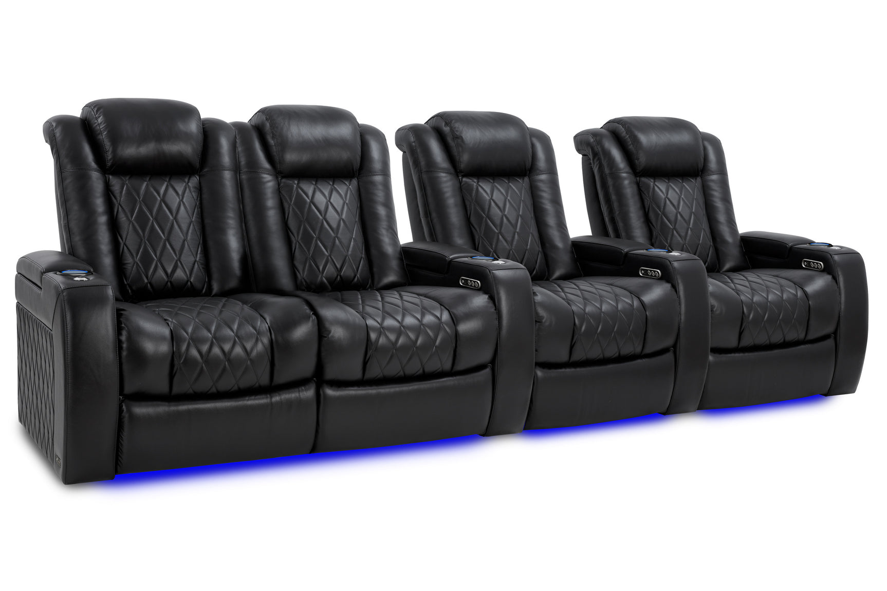 Valencia Tuscany XL Row of 4 Loveseat Left Midnight Black