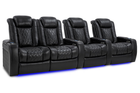 Valencia Tuscany XL Row of 4 Loveseat Left Midnight Black