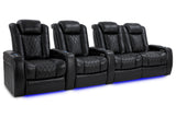Valencia Tuscany XL Row of 4 Loveseat Right Midnight Black