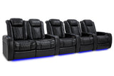 Valencia Tuscany XL Row of 5 Loveseat Left Midnight Black