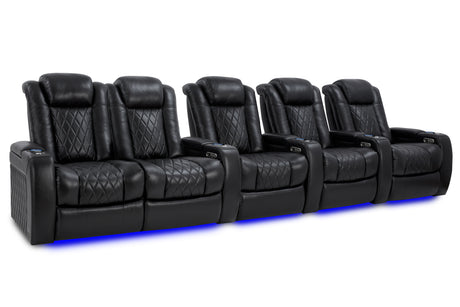 Valencia Tuscany XL Row of 5 Loveseat Left Midnight Black