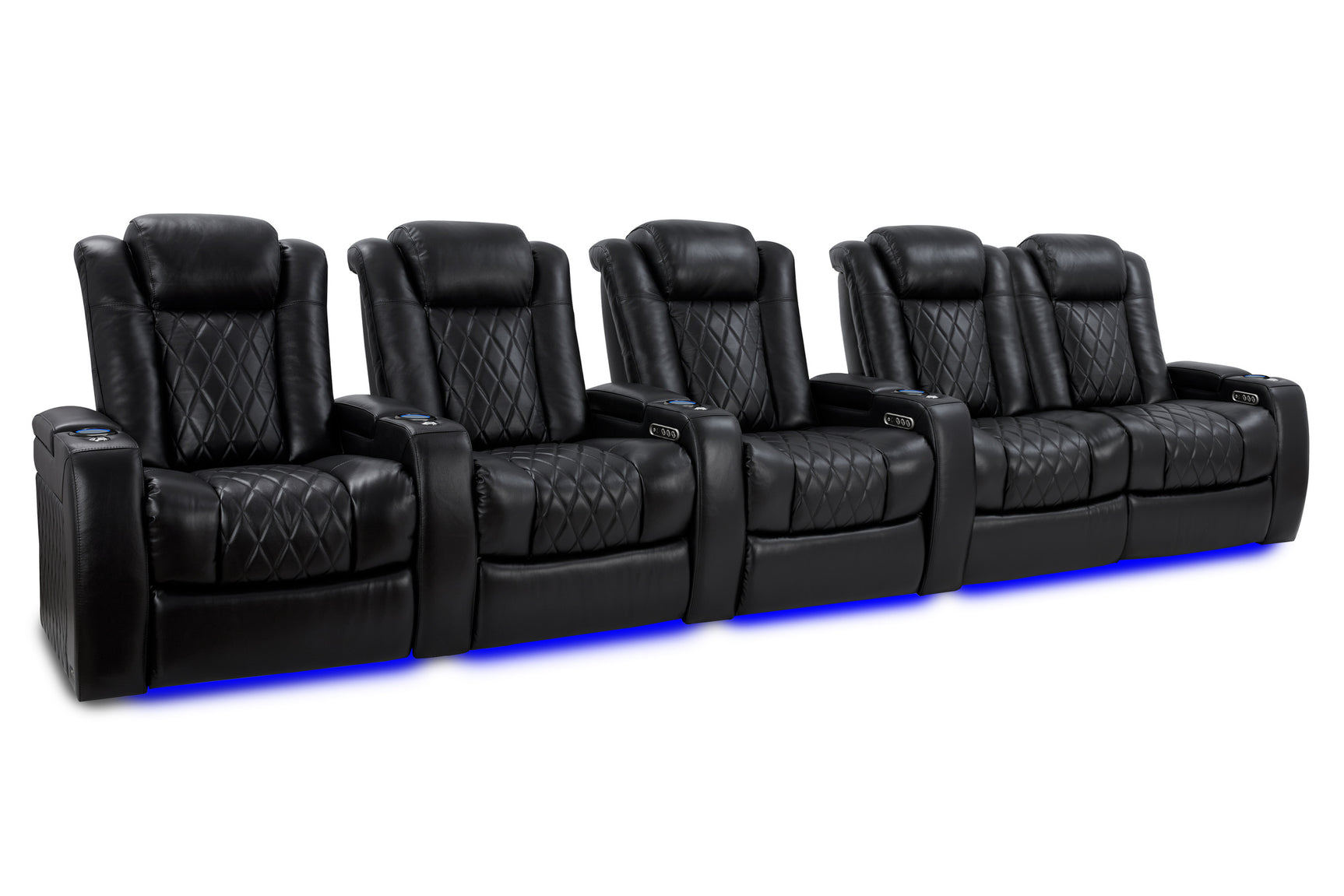 Valencia Tuscany XL Row of 5 Loveseat Right Midnight Black