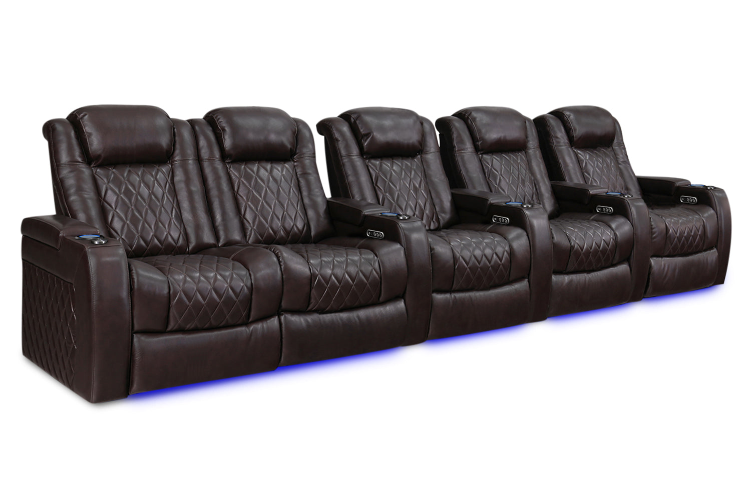 Valencia Tuscany XL Row of 5 Loveseat Left Dark Chocolate