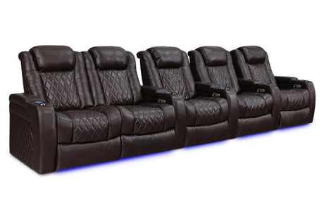 Valencia Tuscany XL Row of 5 Loveseat Left Dark Chocolate