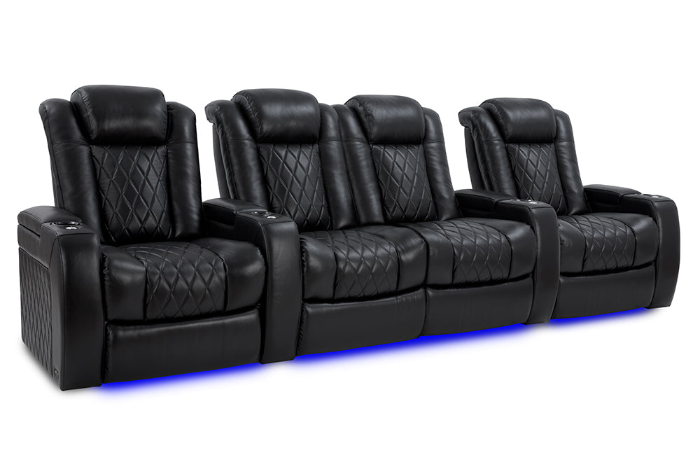 Valencia Tuscany XL Row of 4 Loveseat Center Midnight Black