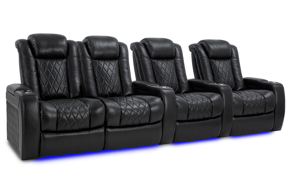 Valencia Tuscany XL Row of 4 Loveseat Left Midnight Black