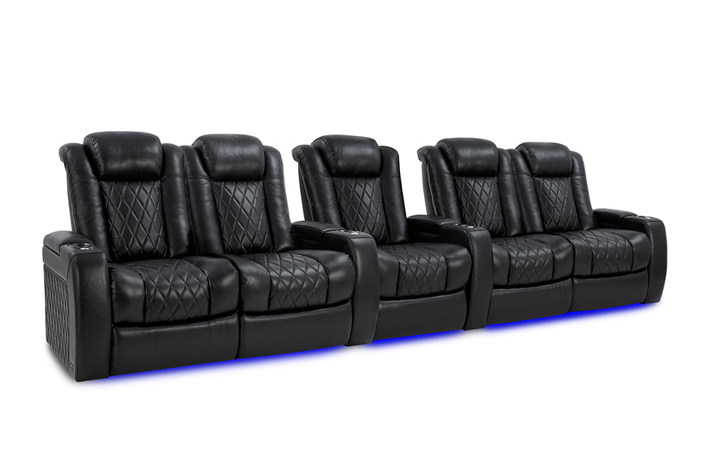 Valencia Tuscany XL Row of 5 Double Loveseat with Single Center Midnight Black