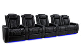 Valencia Tuscany XL Row of 5 Loveseat Right Midnight Black