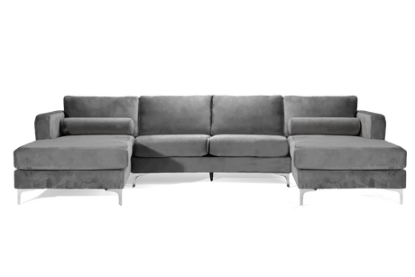 Helio Velour Fabric Sectional Sofa