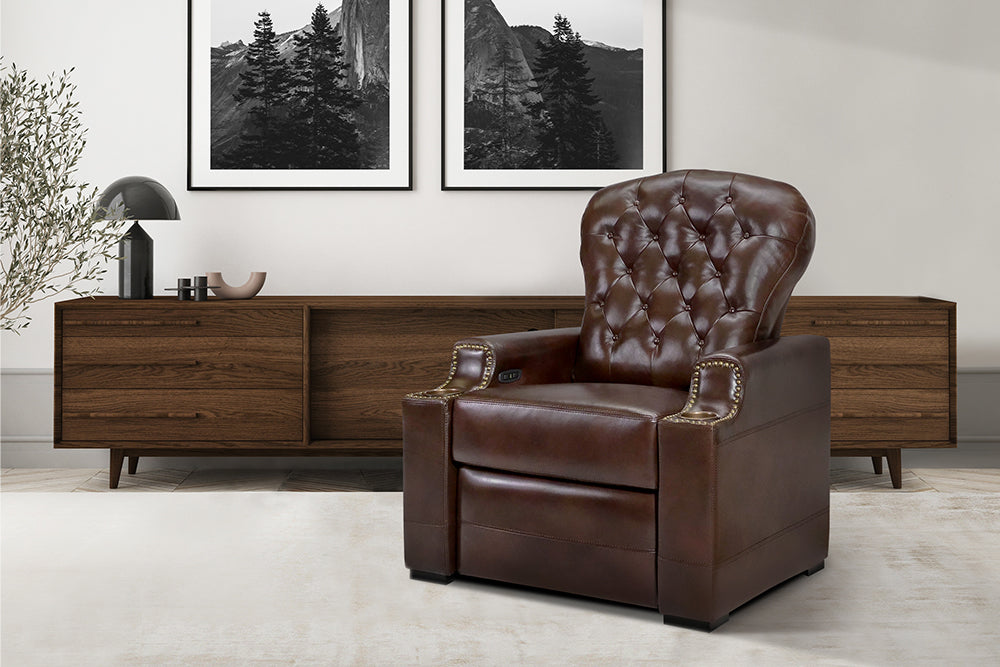 Moulin Leather Recliner Dark Chocolate