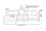 Valencia Andria Modern Left Hand Facing Top Grain Leather Reclining Sectional, Grey