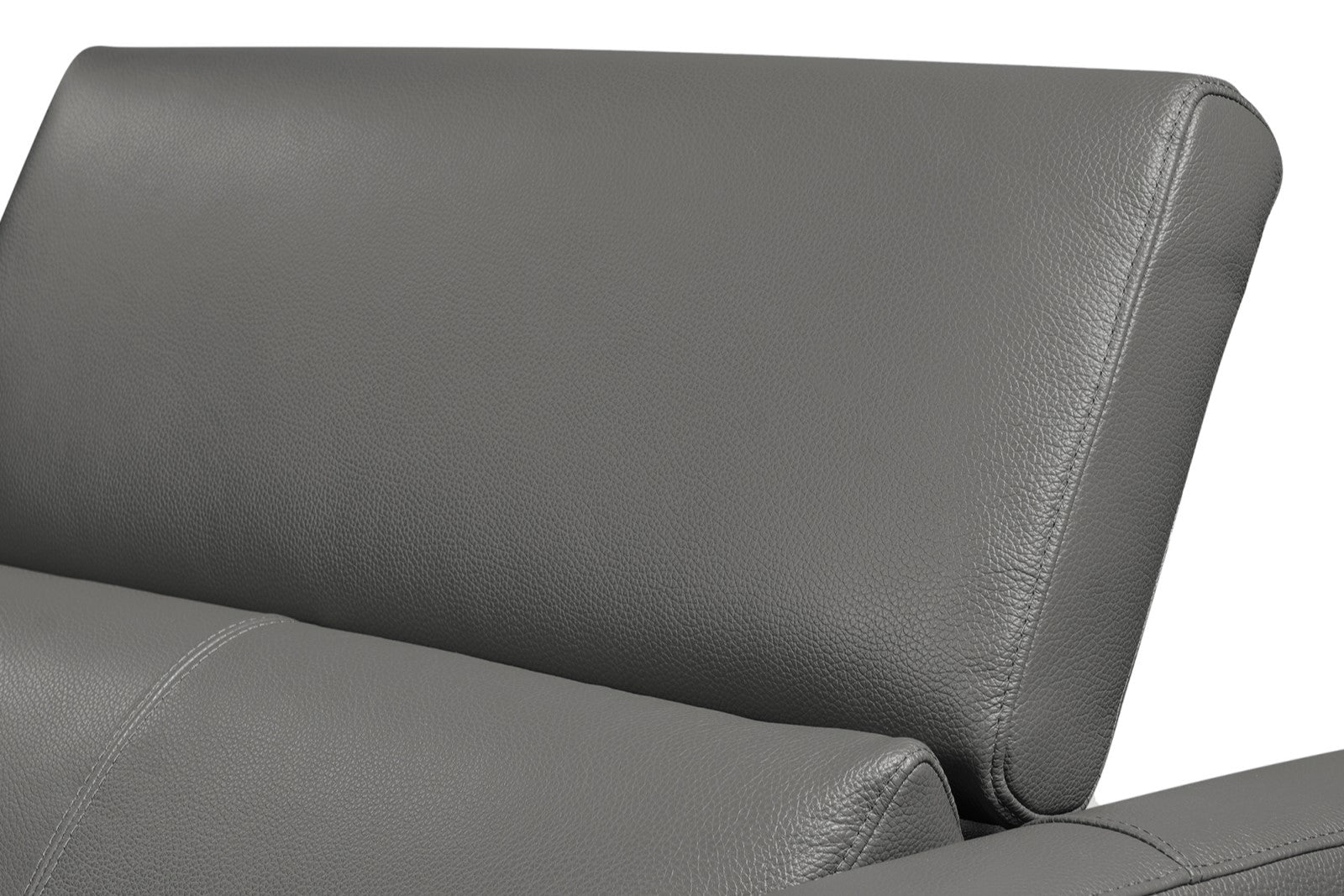 Valencia Andria Modern Left Hand Facing Top Grain Leather Reclining Sectional, Grey