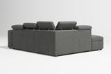 Valencia Finn Fabric Sectional Sofa Bed with Left Hand Storage, Dark Grey Color