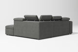 Valencia Finn Fabric Sectional Sofa Bed with Right Hand Storage, Dark Grey Color