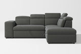 Valencia Finn Fabric Sectional Sofa Bed with Right Hand Storage, Dark Grey Color